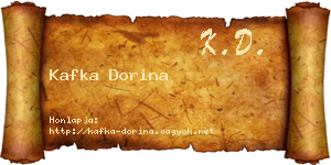 Kafka Dorina névjegykártya